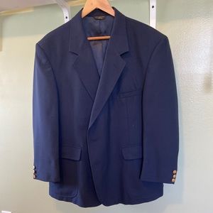 Navy Blue Gold Button Blazer